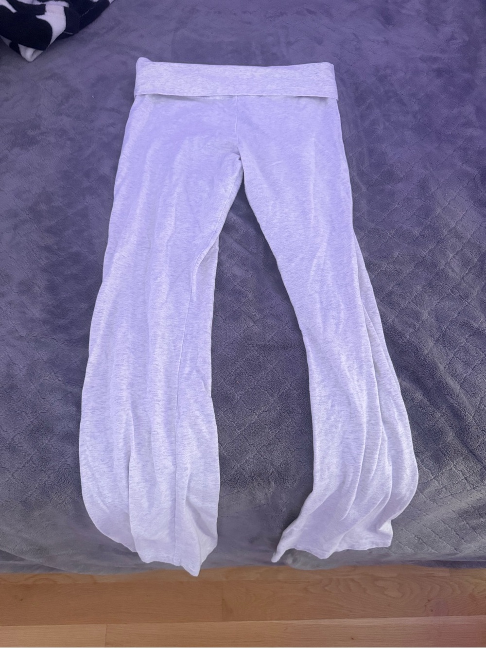 Aeropostale Light Gray Wide-Leg Fold-Over Waist Pants